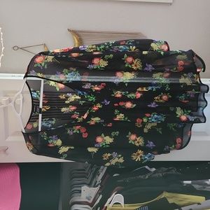 Torrid Sheer Black Floral Blouse
